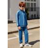 Arshiner Boy’s Active Tracksuits Sets Full Zip Sports Jogging Suits Athletic Running 2 Piece Sweatsuits for 5-13 Years(Lake Blue)