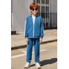 Arshiner Boy’s Active Tracksuits Sets Full Zip Sports Jogging Suits Athletic Running 2 Piece Sweatsuits for 5-13 Years(Lake Blue)