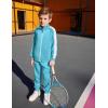 Arshiner Boy’s Active Tracksuits Sets Full Zip Sports Jogging Suits Athletic Running 2 Piece Sweatsuits for 5-13 Years(Light Blue)