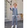 Arshiner Boy’s Active Tracksuits Sets Full Zip Sports Jogging Suits Athletic Running 2 Piece Sweatsuits for 5-13 Years(White/Black Plaid)