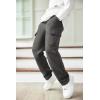 Arshiner Boys Cargo Pants Kids Elastic Waist Casual Athletic Jogger Sweatpants Open Bottom Baggy Pants with Pockets(Dark Grey)