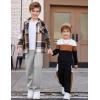 Arshiner Boys Cargo Pants Kids Elastic Waist Casual Athletic Jogger Sweatpants Open Bottom Baggy Pants with Pockets(Light Grey)