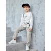 Arshiner Boys Cargo Pants Kids Elastic Waist Casual Athletic Jogger Sweatpants Open Bottom Baggy Pants with Pockets(Light Grey)