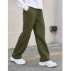 Arshiner Boys Casual Pants Fleece Sweatpants Lightweight Open Bottom Lounge Pants Drawstring Jogger Pants with Pockets(Army Green)