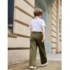Arshiner Boys Casual Pants Fleece Sweatpants Lightweight Open Bottom Lounge Pants Drawstring Jogger Pants with Pockets(Army Green)