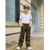 Arshiner Boys Casual Pants Fleece Sweatpants Lightweight Open Bottom Lounge Pants Drawstring Jogger Pants with Pockets(Army Green)