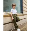Arshiner Boys Casual Pants Fleece Sweatpants Lightweight Open Bottom Lounge Pants Drawstring Jogger Pants with Pockets(Army Green)
