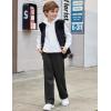 Arshiner Boys Casual Pants Fleece Sweatpants Lightweight Open Bottom Lounge Pants Drawstring Jogger Pants with Pockets(Black)