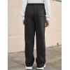 Arshiner Boys Casual Pants Fleece Sweatpants Lightweight Open Bottom Lounge Pants Drawstring Jogger Pants with Pockets(Black)