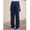 Arshiner Boys Casual Pants Fleece Sweatpants Lightweight Open Bottom Lounge Pants Drawstring Jogger Pants with Pockets(Dark Blue)