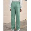 Arshiner Boys Casual Pants Fleece Sweatpants Lightweight Open Bottom Lounge Pants Drawstring Jogger Pants with Pockets(Green)