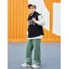 Arshiner Boys Casual Pants Fleece Sweatpants Lightweight Open Bottom Lounge Pants Drawstring Jogger Pants with Pockets(Green)