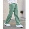 Arshiner Boys Casual Pants Fleece Sweatpants Lightweight Open Bottom Lounge Pants Drawstring Jogger Pants with Pockets(Green)