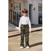 Arshiner Boys Casual Pants Fleece Sweatpants Lightweight Open Bottom Lounge Pants Drawstring Jogger Pants with Pockets(Green Camo)