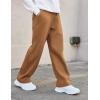 Arshiner Boys Casual Pants Fleece Sweatpants Lightweight Open Bottom Lounge Pants Drawstring Jogger Pants with Pockets(Light Brown)