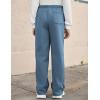 Arshiner Boys Casual Pants Fleece Sweatpants Lightweight Open Bottom Lounge Pants Drawstring Jogger Pants with Pockets(Navy Blue)