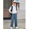 Arshiner Boys Casual Pants Fleece Sweatpants Lightweight Open Bottom Lounge Pants Drawstring Jogger Pants with Pockets(Navy Blue)