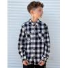 Arshiner Boys Flannel Shirts Kids Button Down Plaid Shirt Casual Long Sleeve Shirt Tops Boys and Girls Fall Plaid Jacket(Black White)