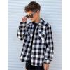 Arshiner Boys Flannel Shirts Kids Button Down Plaid Shirt Casual Long Sleeve Shirt Tops Boys and Girls Fall Plaid Jacket(Black White)