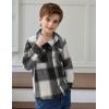 Arshiner Boys Flannel Shirts Kids Button Down Plaid Shirt Casual Long Sleeve Shirt Tops Boys and Girls Fall Plaid Jacket(Black White Gray)