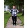 Arshiner Boys Flannel Shirts Kids Button Down Plaid Shirt Casual Long Sleeve Shirt Tops Boys and Girls Fall Plaid Jacket(Blue White)