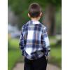 Arshiner Boys Flannel Shirts Kids Button Down Plaid Shirt Casual Long Sleeve Shirt Tops Boys and Girls Fall Plaid Jacket(Blue White)