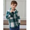 Arshiner Boys Flannel Shirts Kids Button Down Plaid Shirt Casual Long Sleeve Shirt Tops Boys and Girls Fall Plaid Jacket(Green White)