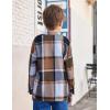 Arshiner Boys Flannel Shirts Kids Button Down Plaid Shirt Casual Long Sleeve Shirt Tops Boys and Girls Fall Plaid Jacket(Khaki)