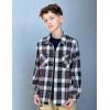 Arshiner Boys Flannel Shirts Kids Button Down Plaid Shirt Casual Long Sleeve Shirt Tops Boys and Girls Fall Plaid Jacket(Orange Gray)