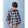 Arshiner Boys Flannel Shirts Kids Button Down Plaid Shirt Casual Long Sleeve Shirt Tops Boys and Girls Fall Plaid Jacket(Orange Gray)