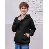 Arshiner Boys Hooded Sweatshirt Fleece Pullover Long Sleeve Warm Hoodies with Pocket for Kids 5-14 Years(Black)