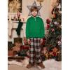 Arshiner Boys Hooded Sweatshirt Fleece Pullover Long Sleeve Warm Hoodies with Pocket for Kids 5-14 Years(Green)