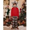 Arshiner Boys Hooded Sweatshirt Fleece Pullover Long Sleeve Warm Hoodies with Pocket for Kids 5-14 Years(Red)
