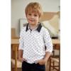 Arshiner Boy’s Long Sleeve Plaid Trim Polo Shirt School Uniform Shirt with Pocket for 4-12 Years(A-white)