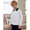 Arshiner Boy’s Long Sleeve Plaid Trim Polo Shirt School Uniform Shirt with Pocket for 4-12 Years(A-white)
