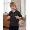 Arshiner Boy’s Long Sleeve Plaid Trim Polo Shirt School Uniform Shirt with Pocket for 4-12 Years(Black)