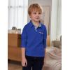 Arshiner Boy’s Long Sleeve Plaid Trim Polo Shirt School Uniform Shirt with Pocket for 4-12 Years(Blue)