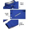 Arshiner Boy’s Long Sleeve Plaid Trim Polo Shirt School Uniform Shirt with Pocket for 4-12 Years(Blue)