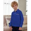 Arshiner Boy’s Long Sleeve Plaid Trim Polo Shirt School Uniform Shirt with Pocket for 4-12 Years(Blue)