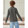 Arshiner Boy’s Long Sleeve Plaid Trim Polo Shirt School Uniform Shirt with Pocket for 4-12 Years(Dark Grey)