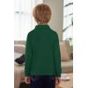 Arshiner Boy’s Long Sleeve Plaid Trim Polo Shirt School Uniform Shirt with Pocket for 4-12 Years(Green)
