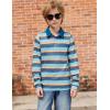 Arshiner Boy’s Long Sleeve Plaid Trim Polo Shirt School Uniform Shirt with Pocket for 4-12 Years(Grey & Blue & Yellow)