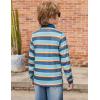 Arshiner Boy’s Long Sleeve Plaid Trim Polo Shirt School Uniform Shirt with Pocket for 4-12 Years(Grey & Blue & Yellow)