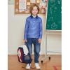 Arshiner Boy’s Long Sleeve Plaid Trim Polo Shirt School Uniform Shirt with Pocket for 4-12 Years(Navy Striped)