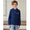 Arshiner Boy’s Long Sleeve Plaid Trim Polo Shirt School Uniform Shirt with Pocket for 4-12 Years(Violet)
