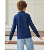 Arshiner Boy’s Long Sleeve Plaid Trim Polo Shirt School Uniform Shirt with Pocket for 4-12 Years(Violet)