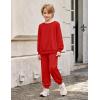 Arshiner Boys Long Sleeve Red Sweatshirt and Pants Set Holiday Clothes for Kids 6-7 Years