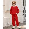 Arshiner Boys Long Sleeve Red Sweatshirt and Pants Set Holiday Clothes for Kids 6-7 Years
