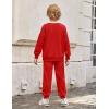 Arshiner Boys Long Sleeve Red Sweatshirt and Pants Set Holiday Clothes for Kids 6-7 Years