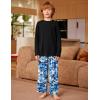 Arshiner Boys Loose-fit Pajamas Long Sleeve Top and Pants 2 Piece Pajama Set for Big Boys 5-13 Years(Blue Camo)